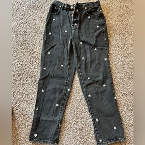 Pacsun black flower mom jeans